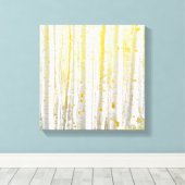 金ゴールド樺の木林 キャンバスプリント (インサイチュ (ウッドフロア))