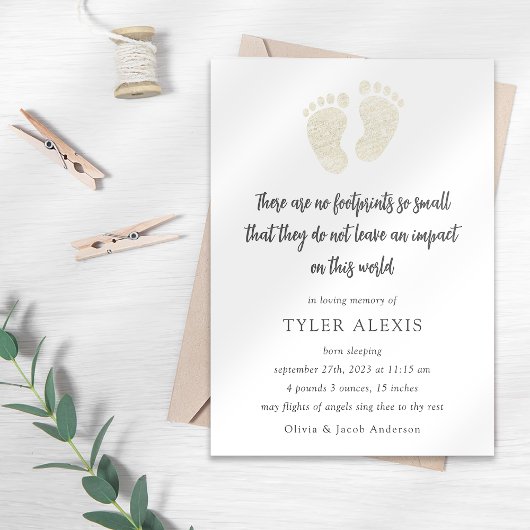 金ゴールド機器ベビーメモリアルアナウンスメントカード 案内状