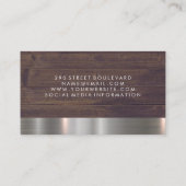 金ゴールド櫛とハサミの木のトリム 名刺 (裏面)