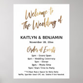 金ゴールド歓迎結婚のタイムラインのイベントの順序の署名 ポスター (正面)