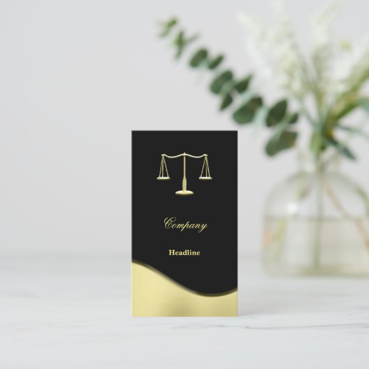 金ゴールド正義尺度 名刺 (スタンド正面)