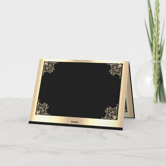 金ゴールド武術アーツスポーツ飾り付け祝い カード (裏面)