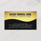 金ゴールド歯アイコン |金ゴールドと黒の背景 名刺 (裏面)