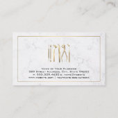 金ゴールド歯科用工具 | 大理石と金ゴールド縁ど 名刺 (裏面)