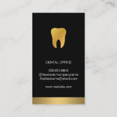 金ゴールド歯 | 金ゴールドトリお洒落ム黒 名刺 (裏面)