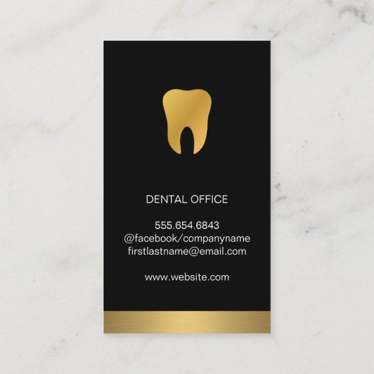 金ゴールド歯 | 金ゴールドトリお洒落ム黒 名刺 (裏面)