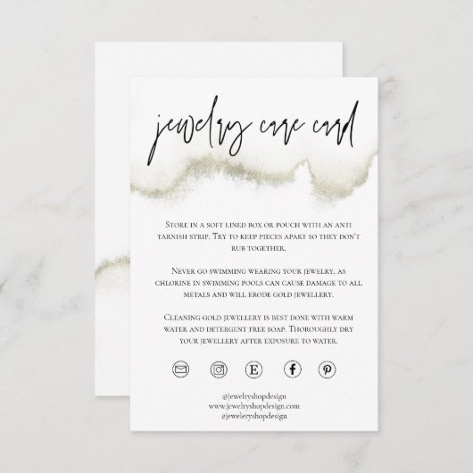 金ゴールド気にジュエリーカードの注文 – スモールビジネスの挿入 エンクロージャーカード (正面/裏面)