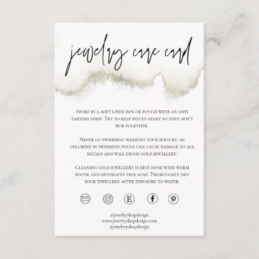 金ゴールド気にジュエリーカードの注文 – スモールビジネスの挿入 エンクロージャーカード (正面)