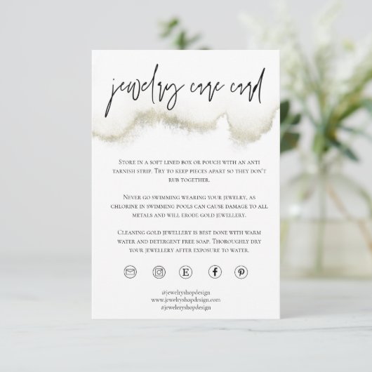 金ゴールド気にジュエリーカードの注文 – スモールビジネスの挿入 エンクロージャーカード (スタンド正面)