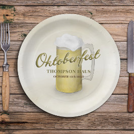 金ゴールド水シンプル色オクトーバーフェストビール7" ペーパープレート