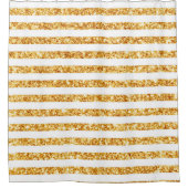 金ゴールド水平グリッターボホコレクシ人気があるョン シャワーカーテン (正面)