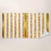 金ゴールド水平グリッターボホコレクシ人気があるョン ビーチタオル (正面)