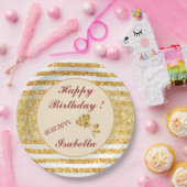 金ゴールド水平グリッターボホコレクシ人気があるョン ペーパープレート (パーティー)