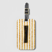 金ゴールド水平グリッターボホコレクシ人気があるョン ラゲッジタグ (正面縦)