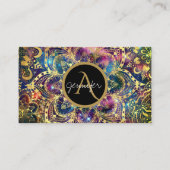 金ゴールド水彩と星雲マンダラビジネスカード 名刺 (正面)