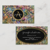 金ゴールド水彩と星雲マンダラ 名刺 (正面/裏面)