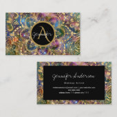 金ゴールド水彩と星雲マンダラ 名刺 (正面/裏面)