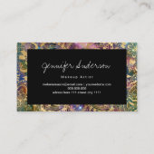 金ゴールド水彩と星雲マンダラ 名刺 (裏面)