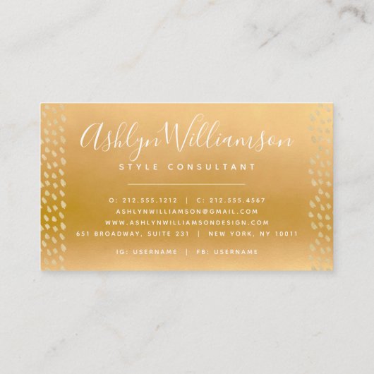 金ゴールド水彩オレンジターコイズ紫モノグラム 名刺 (裏面)