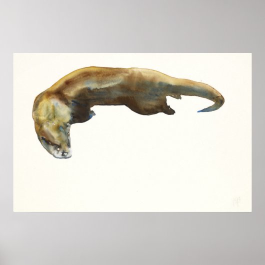 金ゴールド水彩オン紙 ポスター (正面)