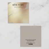 金ゴールド水彩クラフトスタッドイヤリングディスプレイ スクエア名刺 (正面/裏面)