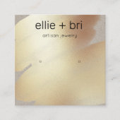 金ゴールド水彩クラフトスタッドイヤリングディスプレイ スクエア名刺 (正面)