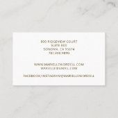 金ゴールド水彩サークルモノグラムホワイト文字 名刺 (裏面)