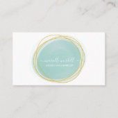 金ゴールド水彩サークルモノグラムホワイト文字 名刺 (正面)