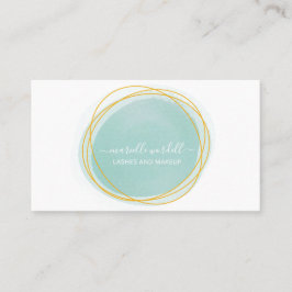 金ゴールド水彩サークルモノグラムホワイト文字 名刺