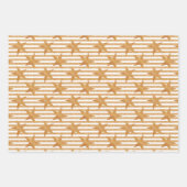 金ゴールド水彩スタークリスマス ラッピングペーパーシート (正面3)