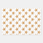 金ゴールド水彩スタークリスマス ラッピングペーパーシート (正面2)