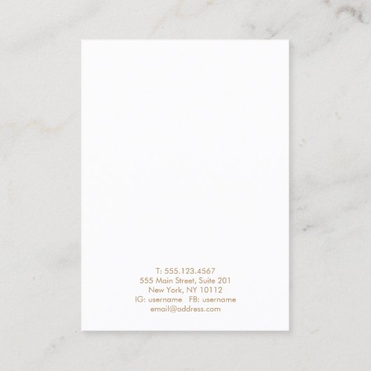 金ゴールド水彩ネックレスブレスレット表示ホルダー 名刺 (裏面)