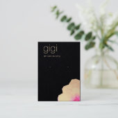 金ゴールド水彩フローライヤリング表示ホルダー 名刺 (スタンド正面)