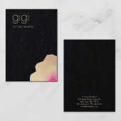 金ゴールド水彩フローライヤリング表示ホルダー 名刺 (正面/裏面)