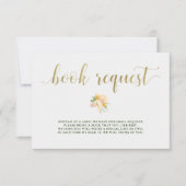 金ゴールド水彩フローラ | 赤ちゃんシャワー予約リクエスト 招待状 (正面)