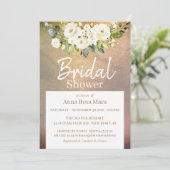 *~*金ゴールド水彩ホワイトローズブライダルシャワー 招待状 (スタンド正面)