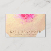 金ゴールド水彩ラージフローラアート 名刺 (正面)