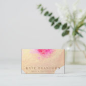 金ゴールド水彩ラージフローラアート 名刺 (スタンド正面)