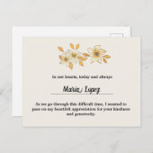 金ゴールド水彩弔慰券 インビテーションポストカード (正面/裏面)