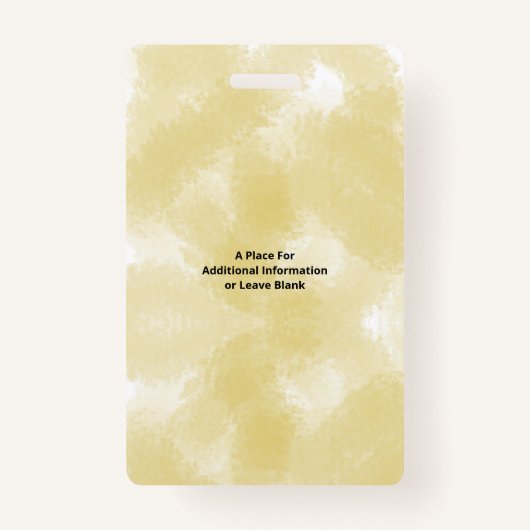 金ゴールド水彩従業員の写真名ロゴID バッジ (裏面)