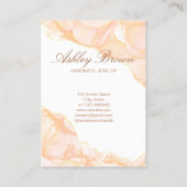 金ゴールド水彩手作りジュエリーイヤリングディスプレイ 名刺 (裏面)