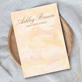 金ゴールド水彩手作りジュエリーイヤリングディスプレイ 名刺