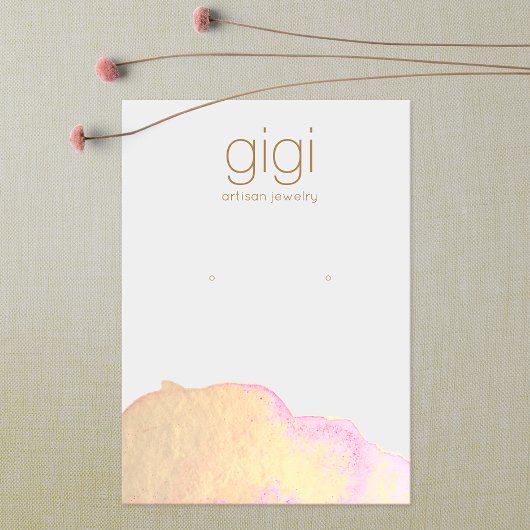 金ゴールド水彩抽象芸術イヤリング表示ホルダー 名刺