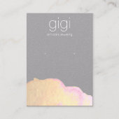 金ゴールド水彩抽象芸術イヤリング表示ホルダー 名刺 (正面)