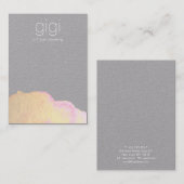 金ゴールド水彩抽象芸術イヤリング表示ホルダー 名刺 (正面/裏面)