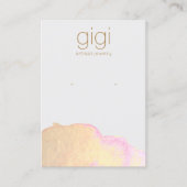 金ゴールド水彩抽象芸術イヤリング表示ホルダー 名刺 (正面)