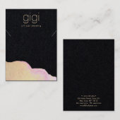 金ゴールド水彩抽象芸術ネックレス表示ホルダー 名刺 (正面/裏面)