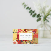 金ゴールド水彩抽象芸術フローラアートスタイリスト 名刺 (スタンド正面)