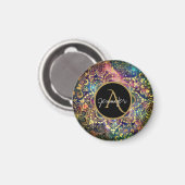 金ゴールド水彩星雲フローラ曼荼羅 マグネット (正面/裏面)