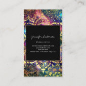 金ゴールド水彩星雲フローラ曼荼羅 名刺 (裏面)